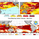 Top image: Maximum thermal stress measured by NOAA satellites in 2014 and 2015, along with locations of the worst coral bleaching events. Bottom image: Four month bleaching outlook for February - May 2016, based on NOAA’s Climate Forecast System. Via NOAA.